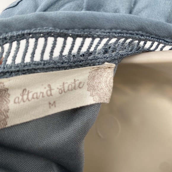 Altar'd State Dress Medium Blue Lace Short Sleeve Mini Fit & Flare BabyDoll - Picture 7 of 9